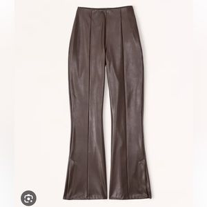 Curve Love Vegan Leather Split-Hem Flare Pant